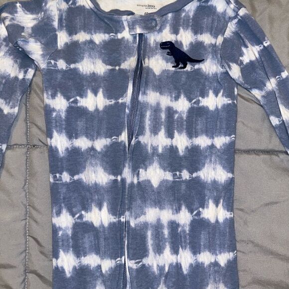 4t tie dye dinosaur snug fit footed pajama - Picture 2 of 2
